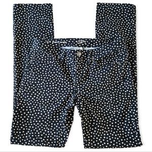 Ann Taylor LOFT  Modern Straight Black Polka Dot Jeans Pants